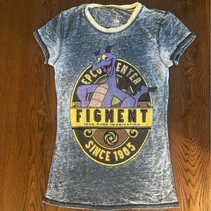 Disney Distressed Navy Blue T-Shirt with Figment Design